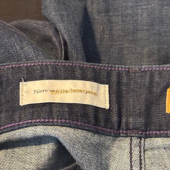 Pilcro Women's Dark Wash Flare Jeans Size 30 70s bohemian Hippie Night Out Dress - Picture 11 of 16